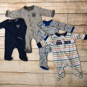 SOLD 7 pc Boys 3/6 month bundle sleepers one piece